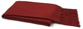 Cashmere & Wool Throw, Merlot
