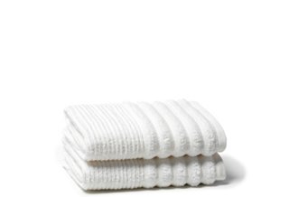 S/2 Bouclé Rib Hand Towels, White