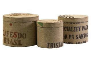 S/3 Tavin Jute Round Boxes