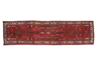 3’1″x11’11″ Persian Hamadan Rug, Red