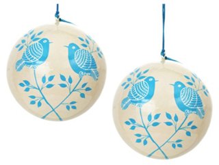 S/2 Lolita Bauble Ornaments, Blue
