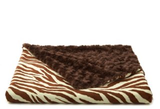 Zebra Baby Blanket, Mint/Chocolate