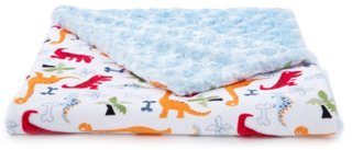 Dino and Jungle Baby Blanket, Blue