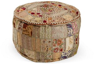 Embroidered Pouf, Multi