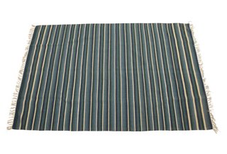 5×8 Woven Rug, Blue Stripe