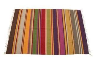 5×8 Woven Rug, Bold Multi Stripe