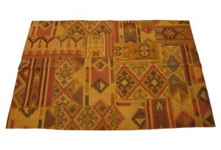 5×8 Patchwork Rug, Southwest Beige