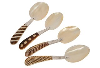 Set of 4 Assorted Shell Spoons