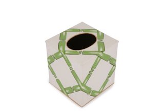 Tissue Box, Light Green/Ivory