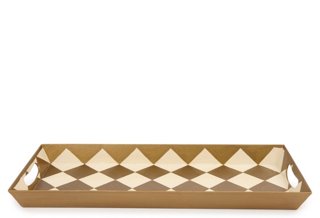 Tapered  Rectangular Tray, Cream/Gold