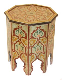Moroccan Painted Occasional Table, Blue